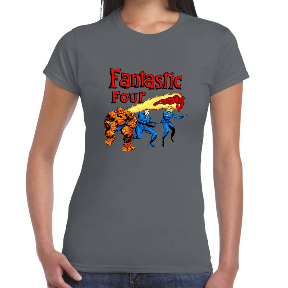 Playera 4 Fantasticos All Together Marvel Algodón Premium #0003268