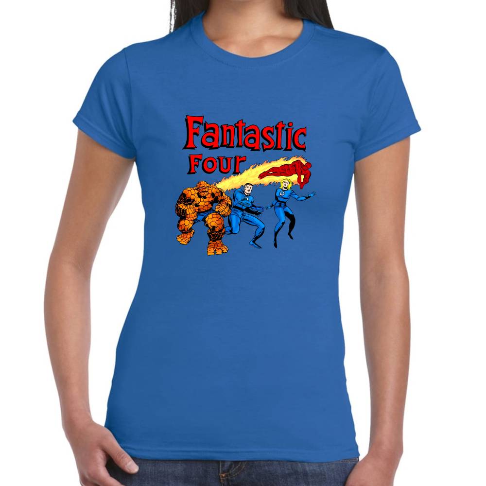 Playera 4 Fantasticos All Together Marvel Algodón Premium #0003268