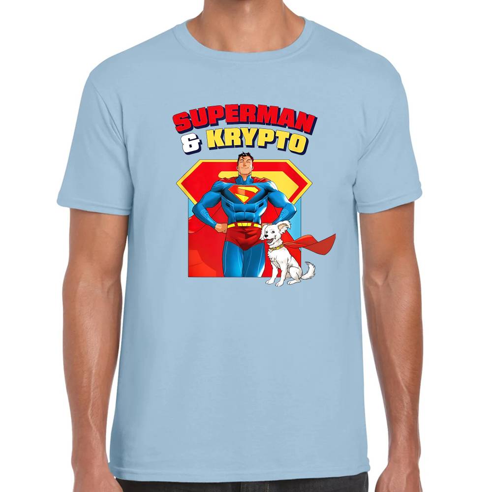 Playera Superman & Krypto Modelos DC Algodón Premium #0003272