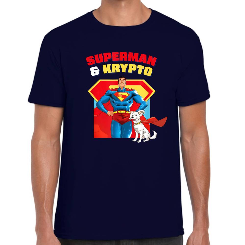 Playera Superman & Krypto Modelos DC Algodón Premium #0003272