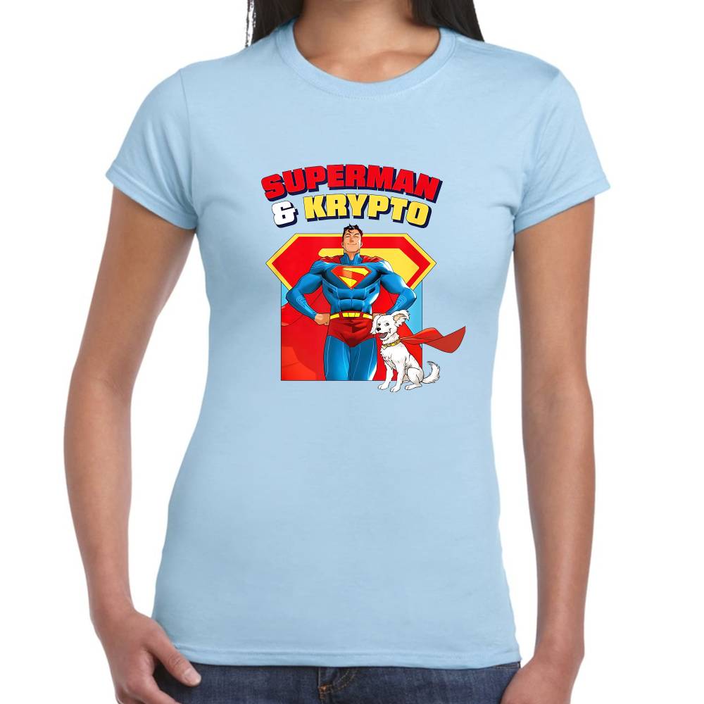 Playera Superman & Krypto Modelos DC Algodón Premium #0003272