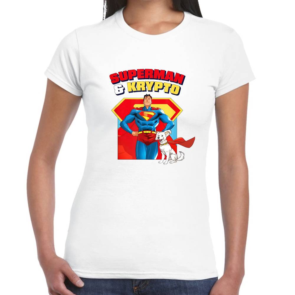 Playera Superman & Krypto Modelos DC Algodón Premium #0003272