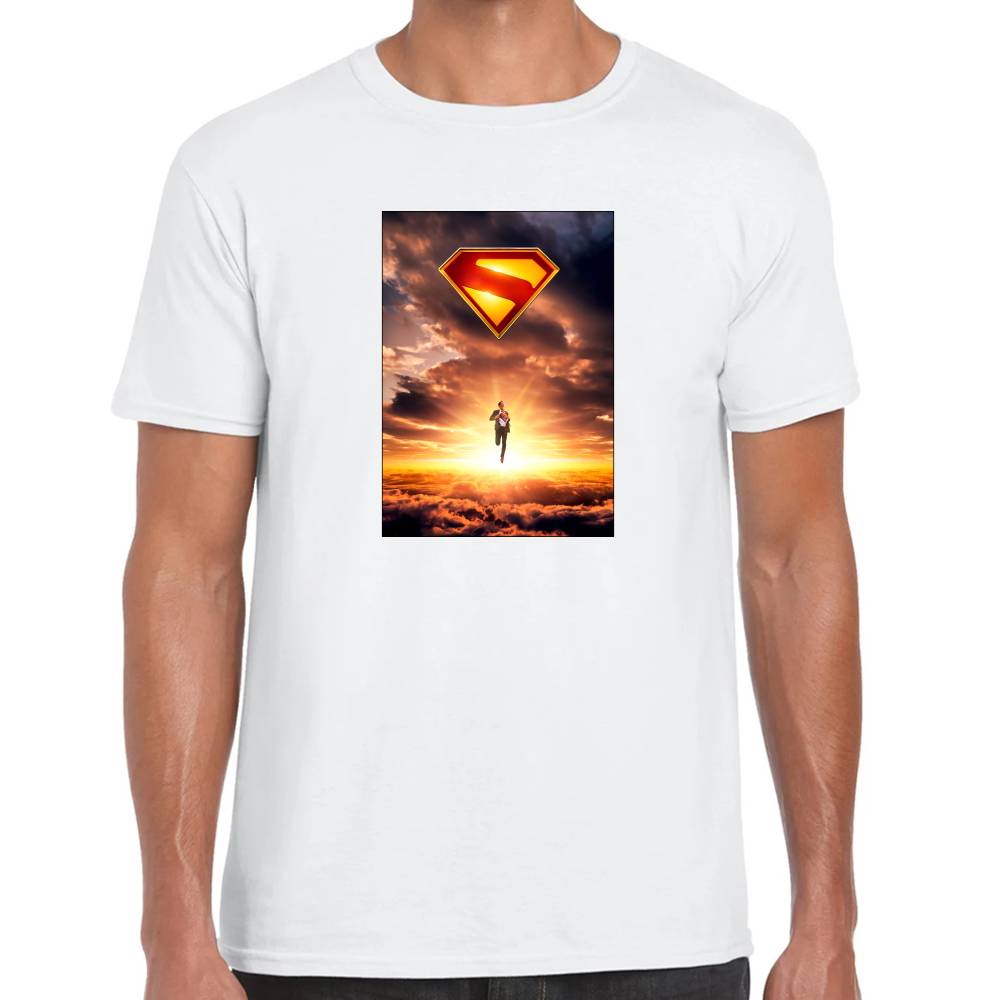 Playera Superman Poster Cielo 2025 DC Algodón Premium #0003273
