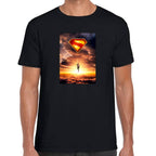 Playera Superman Poster Cielo 2025 DC Algodón Premium #0003273