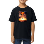 Playera de Niño Superman Poster Cielo 2025 DC Algodón Premium #0003273
