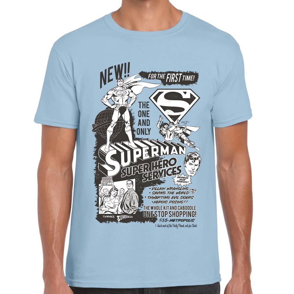 Playera Superman Hero Services DC Algodón Premium #0003276