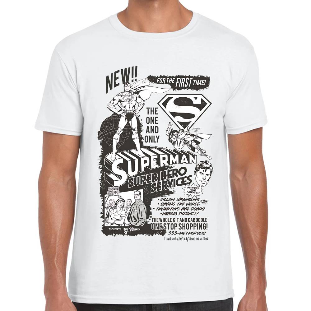 Playera Superman Hero Services DC Algodón Premium #0003276