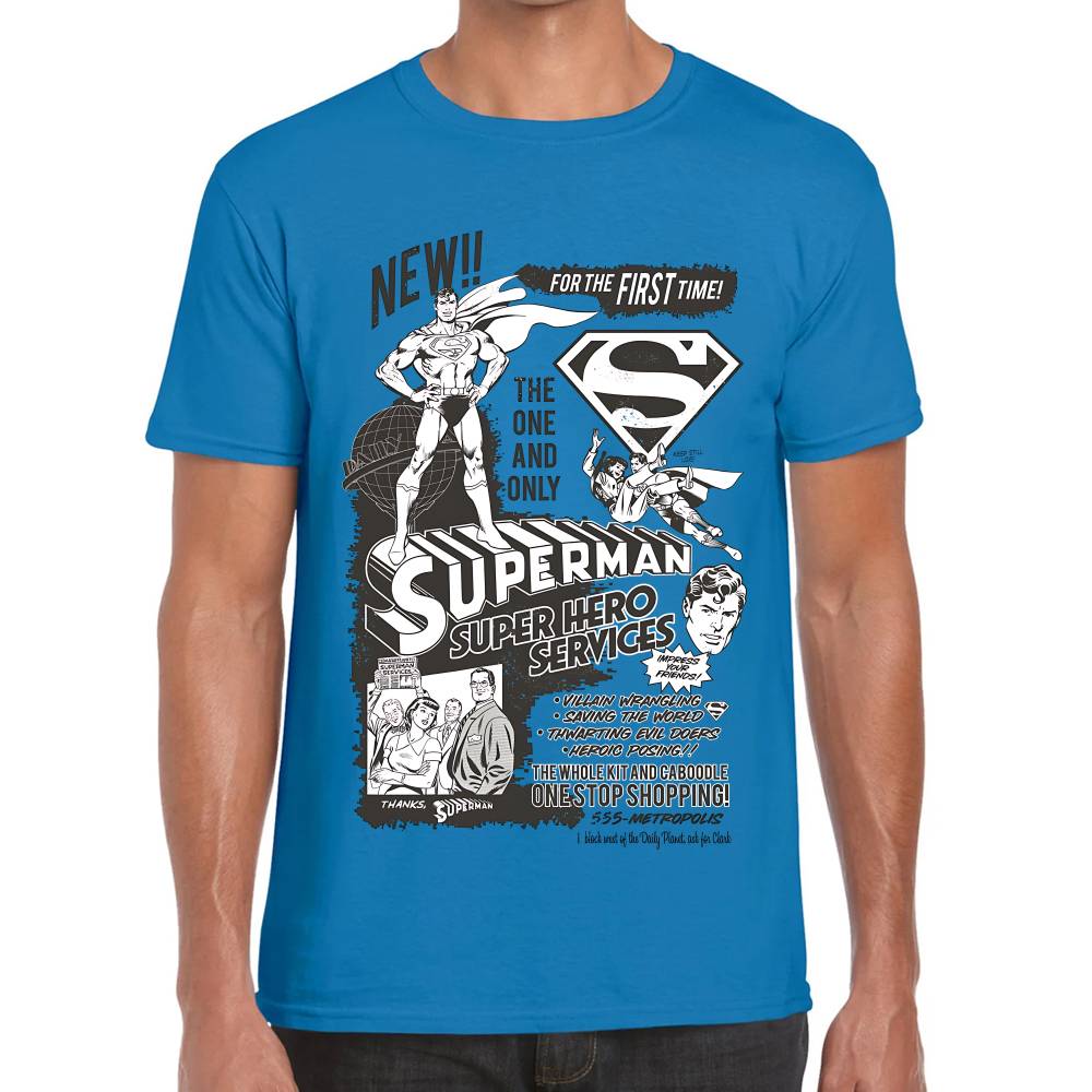 Playera Superman Hero Services DC Algodón Premium #0003276