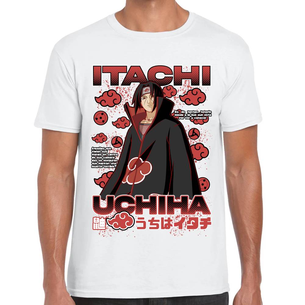 Playera Itachi Uchiha Nubes Akatsuki Naruto Algodón Premium #0003278