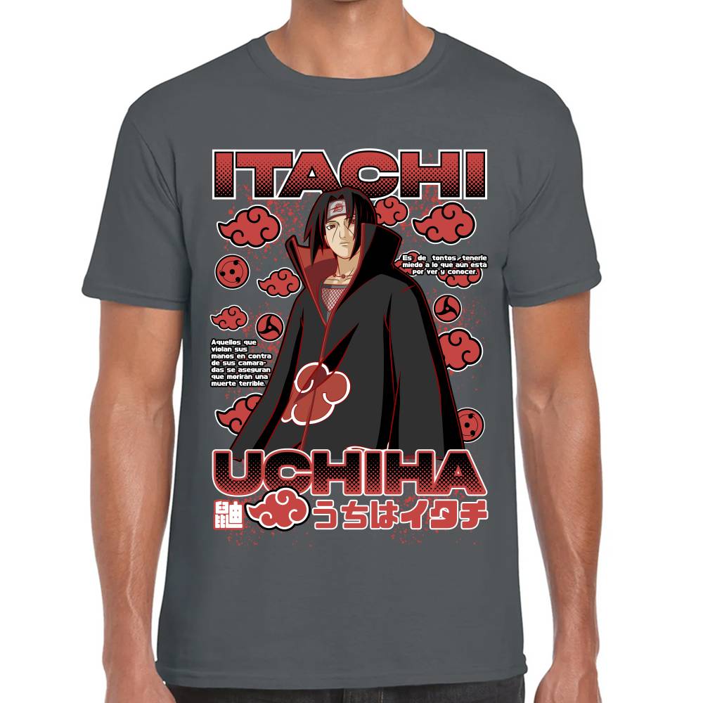 Playera Itachi Uchiha Nubes Akatsuki Naruto Algodón Premium #0003278