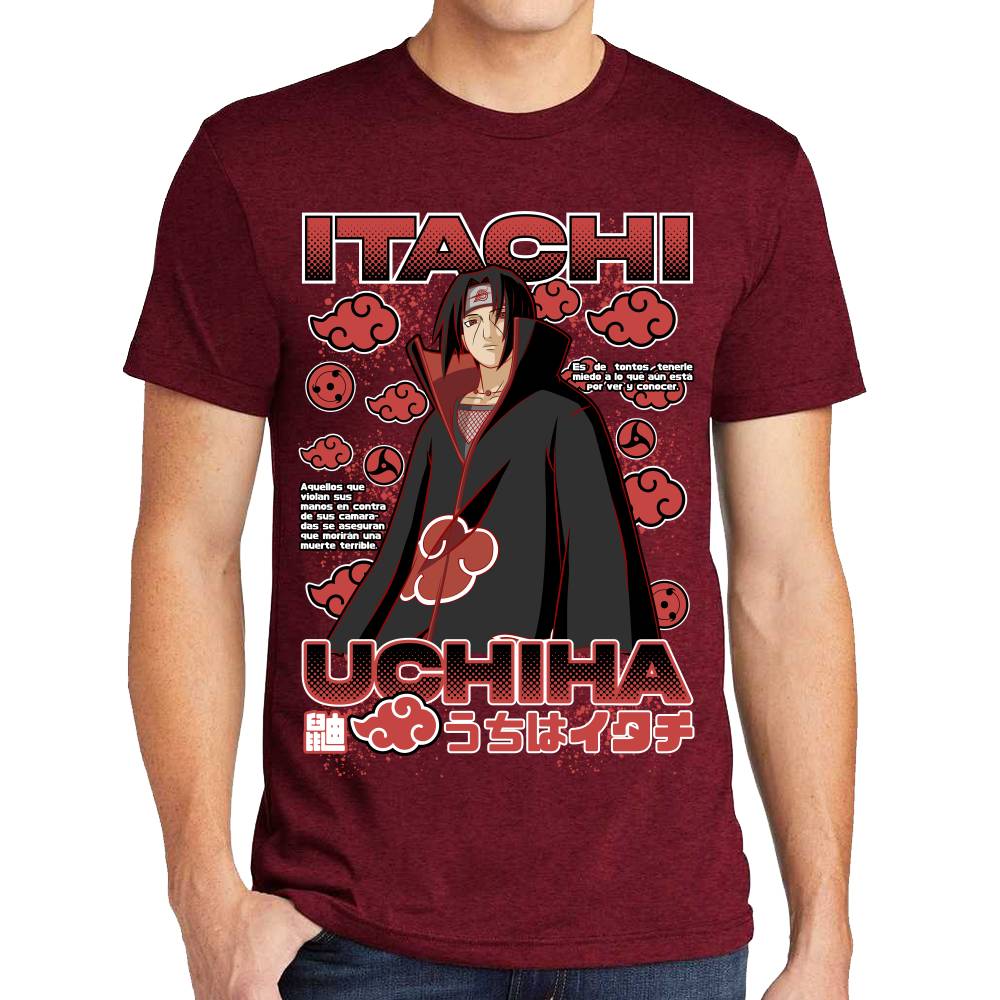 Playera Itachi Uchiha Nubes Akatsuki Naruto Algodón Premium #0003278