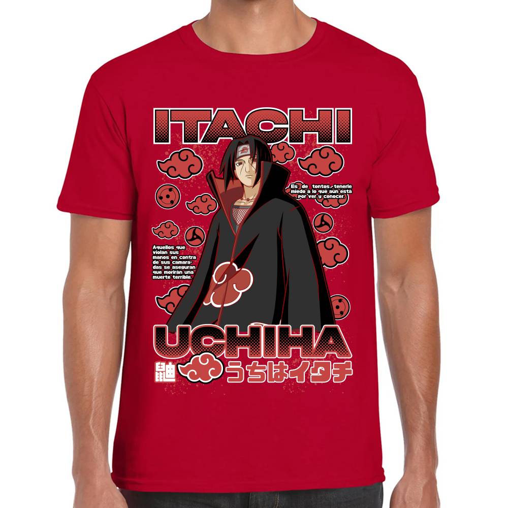 Playera Itachi Uchiha Nubes Akatsuki Naruto Algodón Premium #0003278