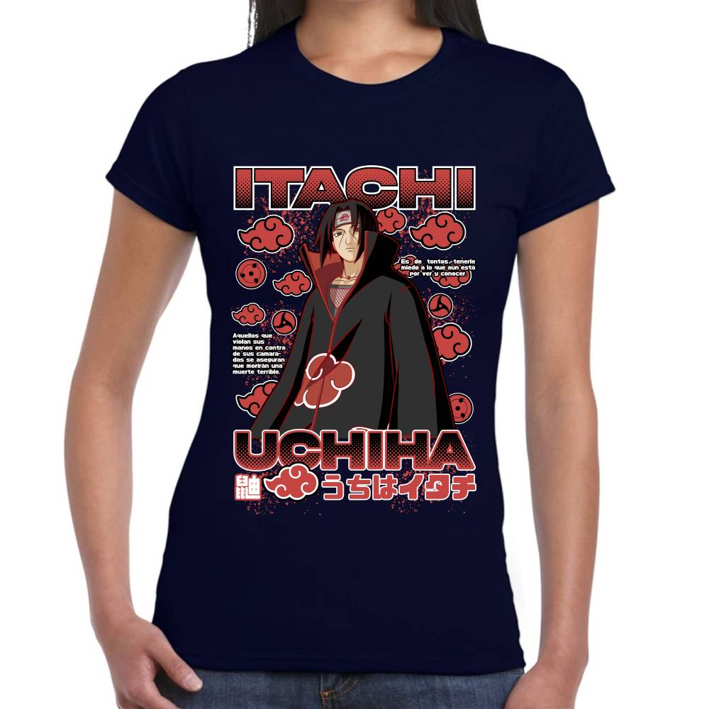 Playera Itachi Uchiha Nubes Akatsuki Naruto Algodón Premium #0003278