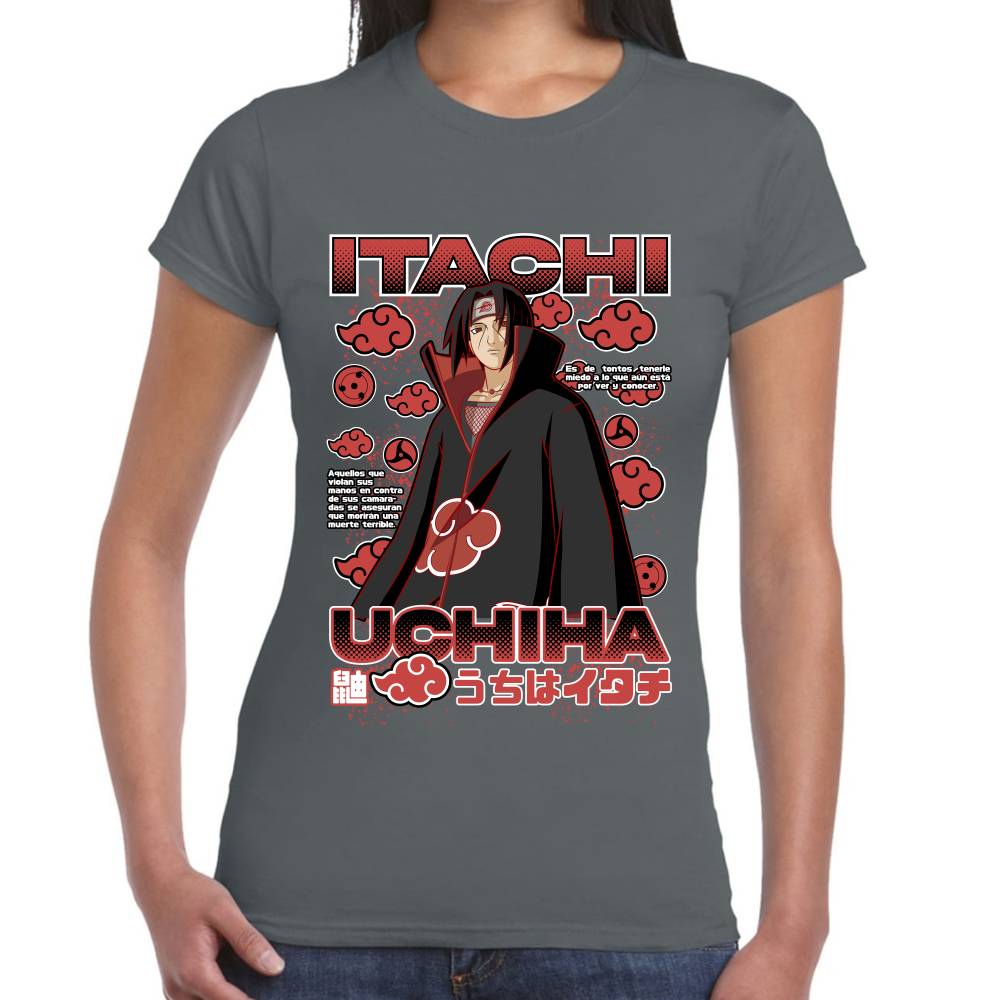 Playera Itachi Uchiha Nubes Akatsuki Naruto Algodón Premium #0003278