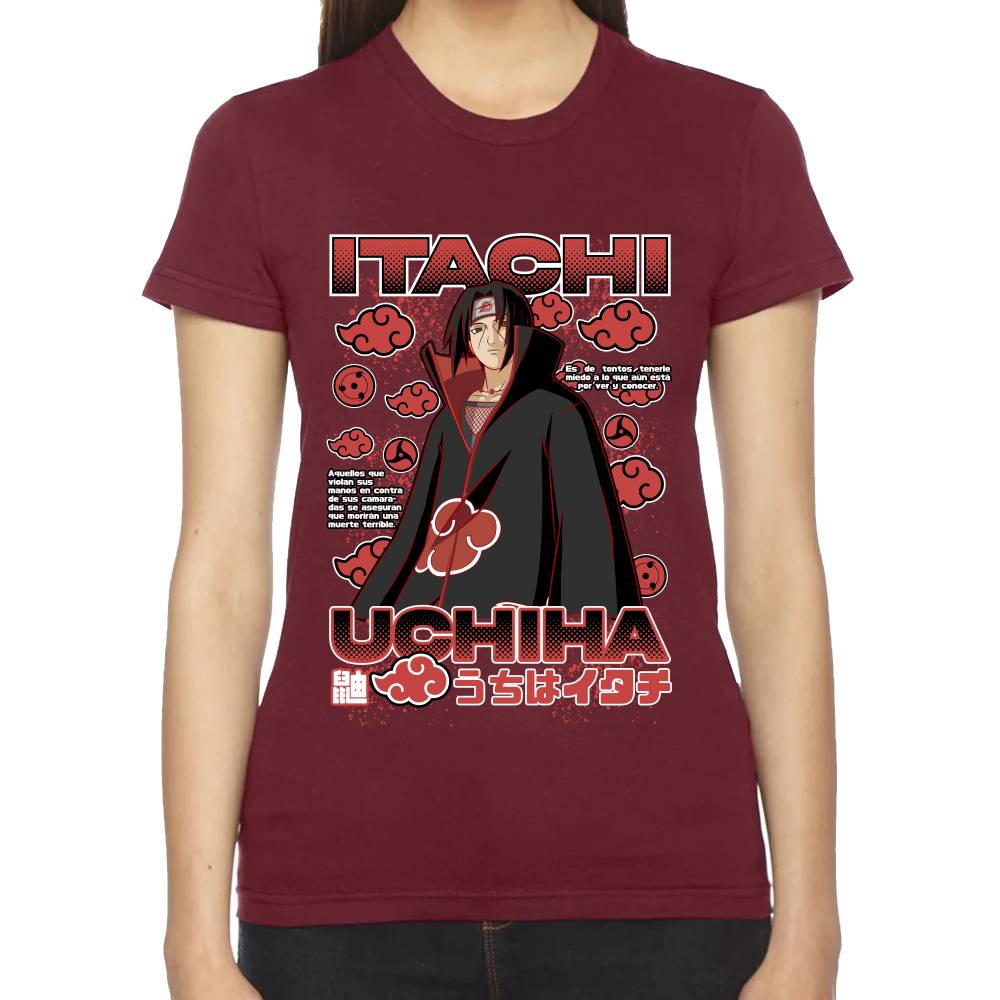 Playera Itachi Uchiha Nubes Akatsuki Naruto Algodón Premium #0003278