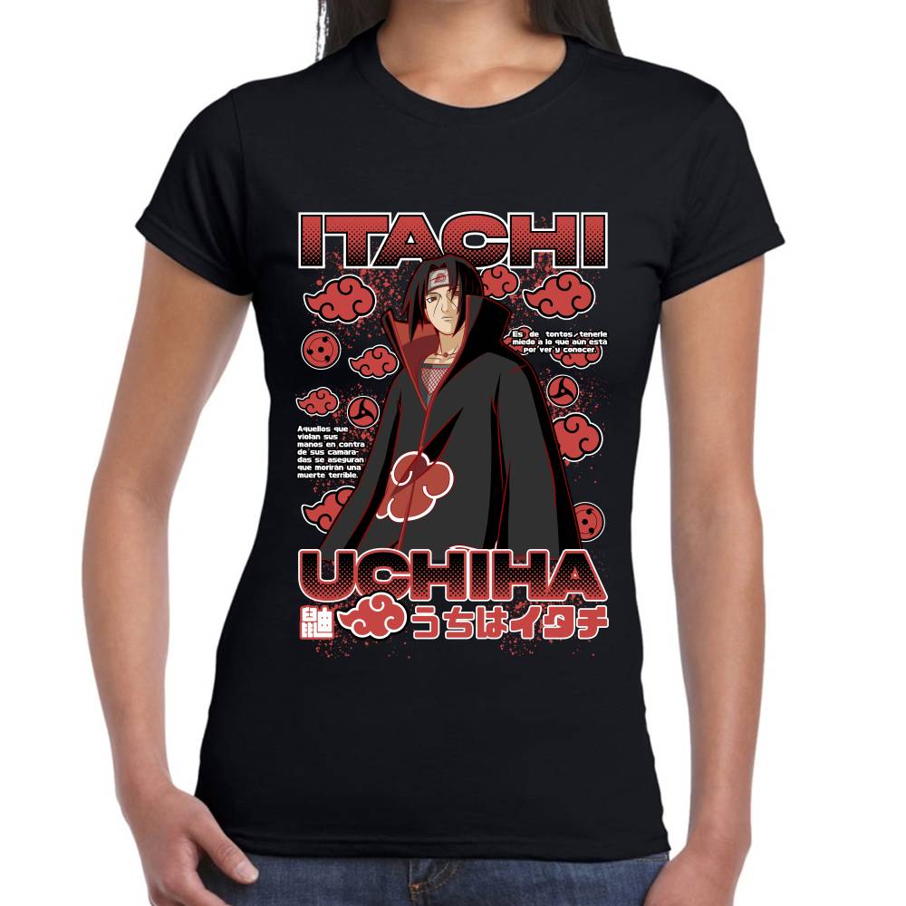 Playera Itachi Uchiha Nubes Akatsuki Naruto Algodón Premium #0003278 Imagen secundaria del producto