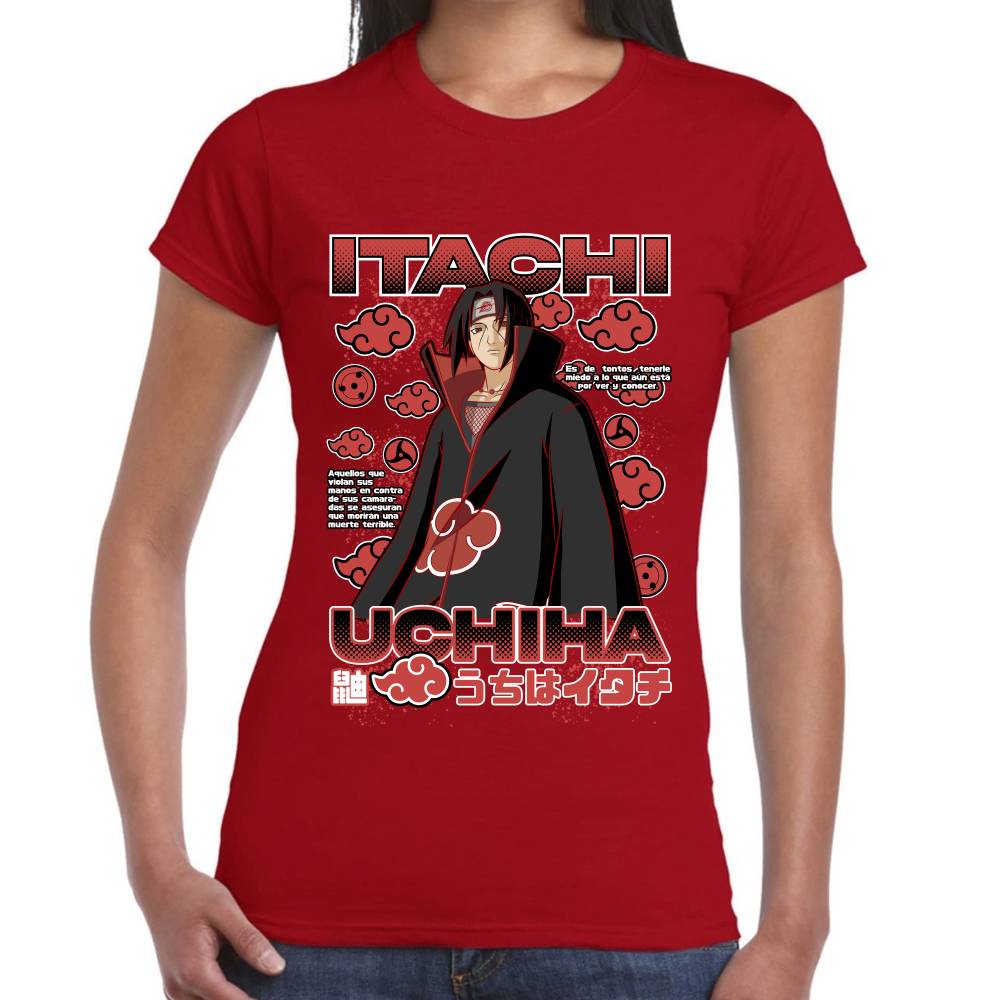 Playera Itachi Uchiha Nubes Akatsuki Naruto Algodón Premium #0003278