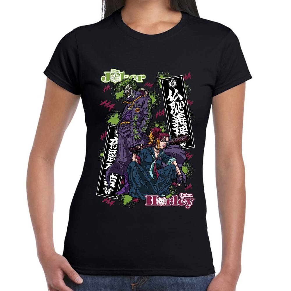 Playera Joker & Harley Quinn Jojo's Version DC Algodón Premium #0003279