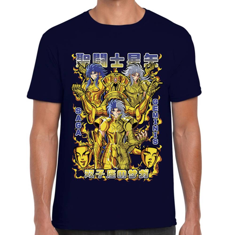 Playera Saga de Geminis Caballeros del Zodiaco Algodón Premium #0003282