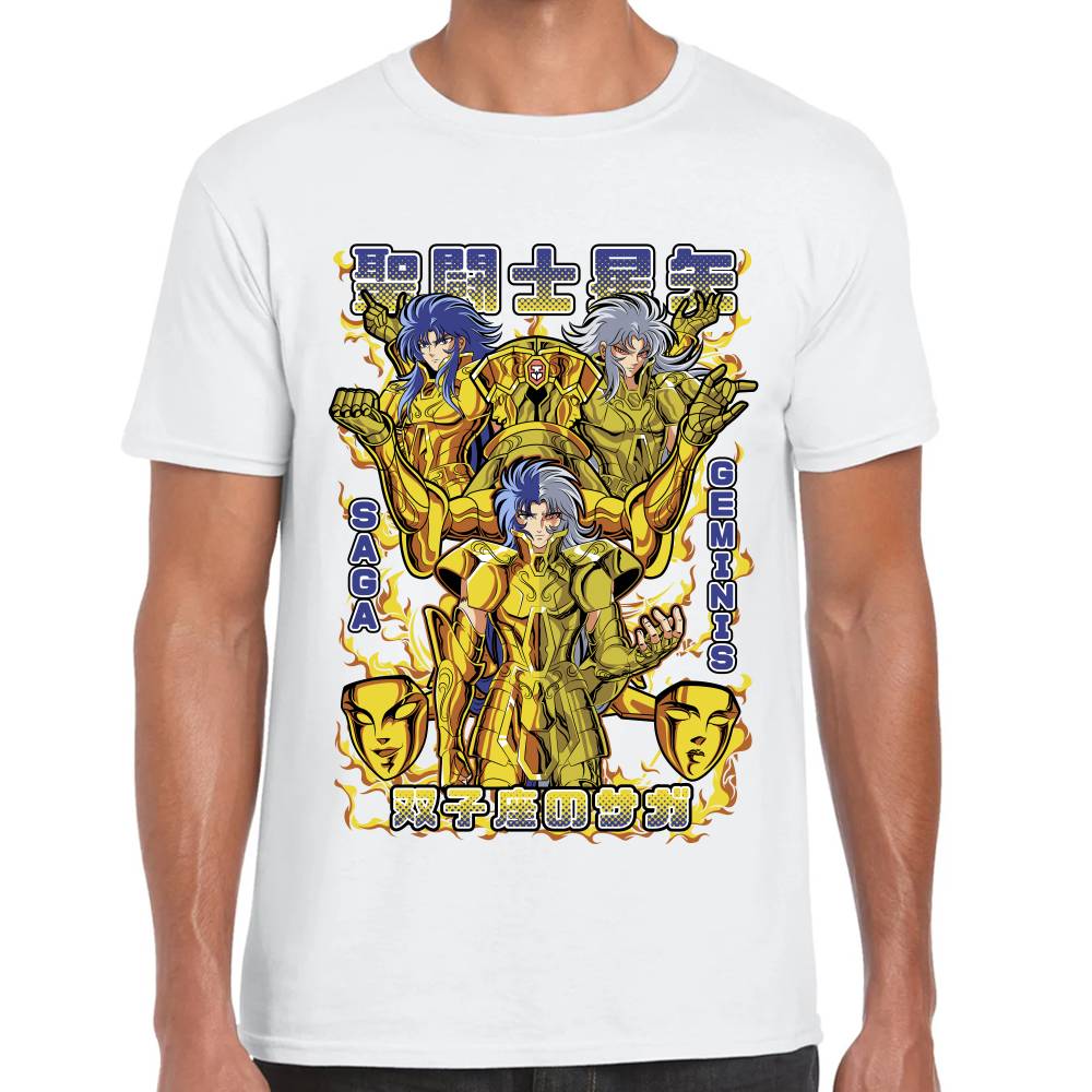 Playera Saga de Geminis Caballeros del Zodiaco Algodón Premium #0003282