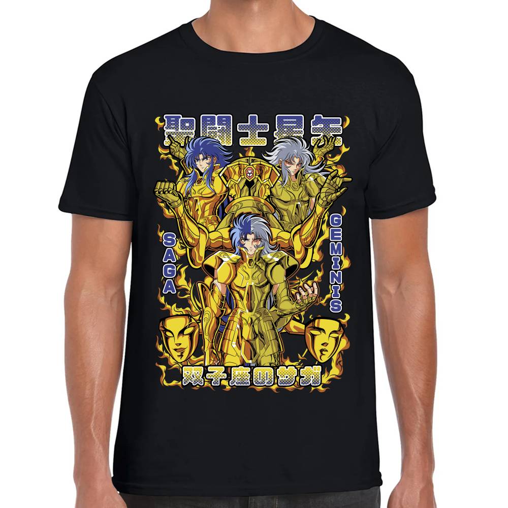Playera Saga de Geminis Caballeros del Zodiaco Algodón Premium #0003282 Imagen principal del producto