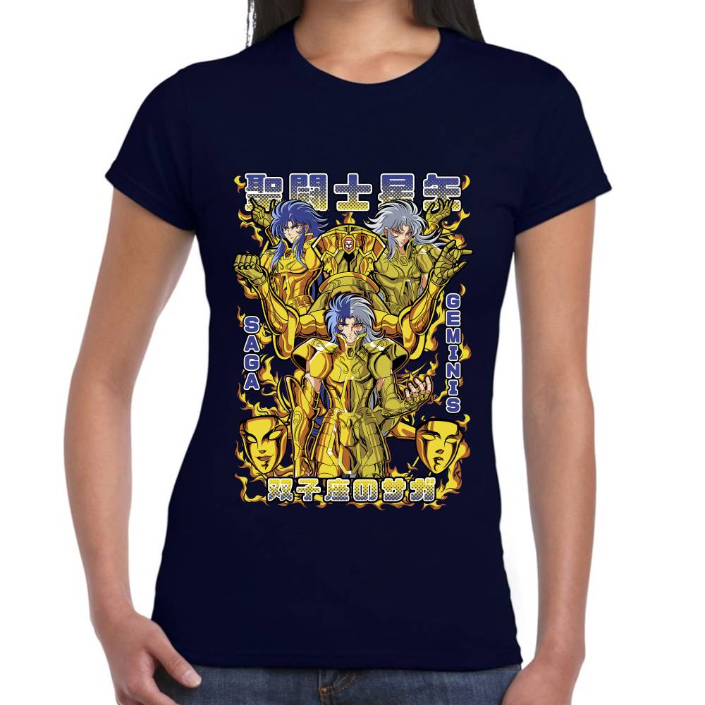Playera Saga de Geminis Caballeros del Zodiaco Algodón Premium #0003282