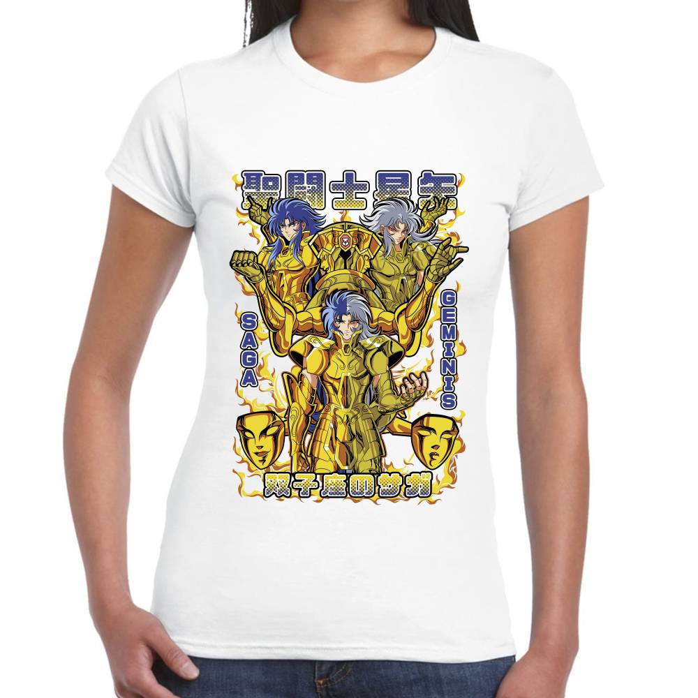 Playera Saga de Geminis Caballeros del Zodiaco Algodón Premium #0003282