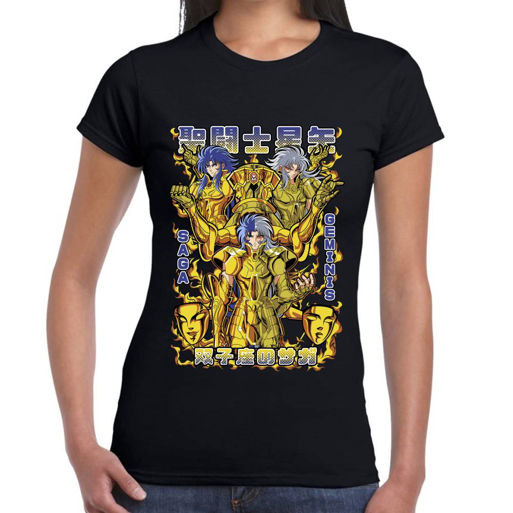 Playera Saga de Geminis Caballeros del Zodiaco Algodón Premium #0003282