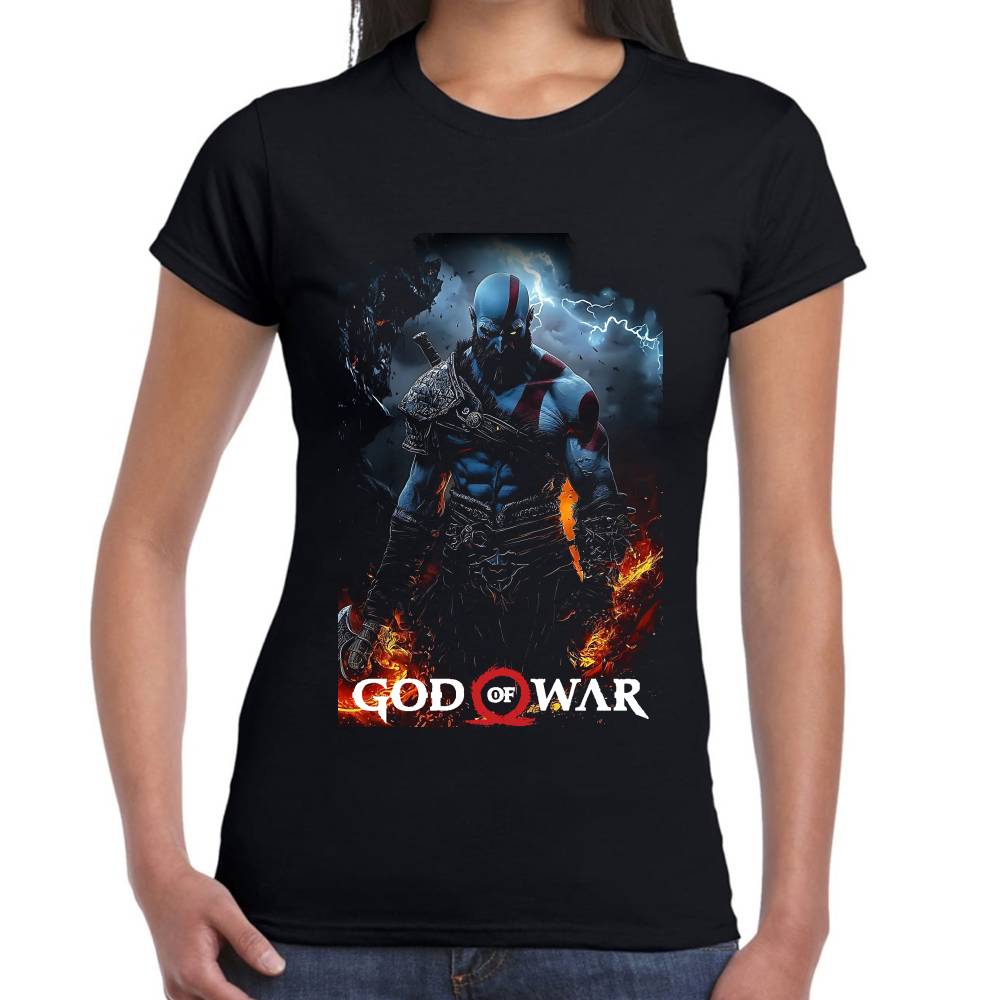 Playera Kratos Hacha de Fuego God of War Algodón Premium #0003287 Imagen secundaria del producto