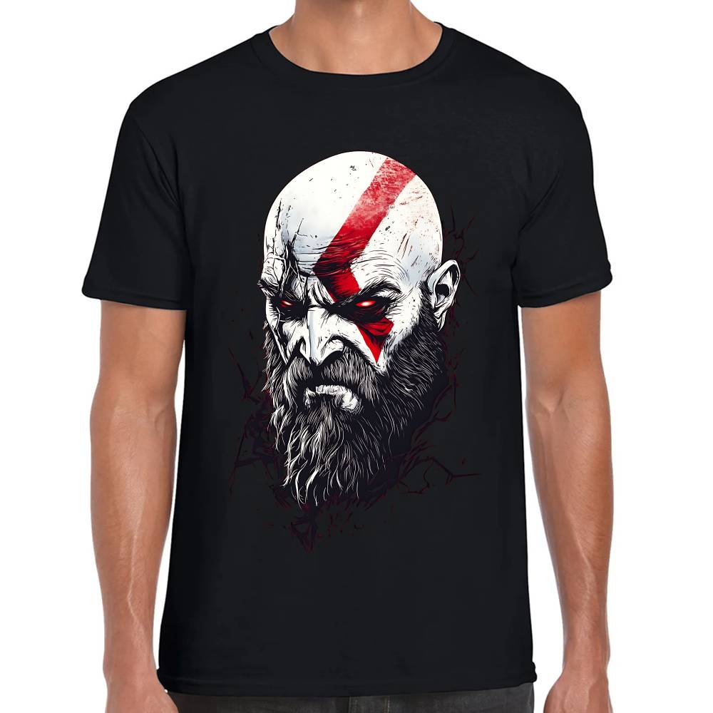 Playera Kratos Cara God of War Algodón Premium #0003289 Imagen principal del producto