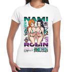 Playera Nami & Robin Ecchi One Piece Algodón Premium #0003291