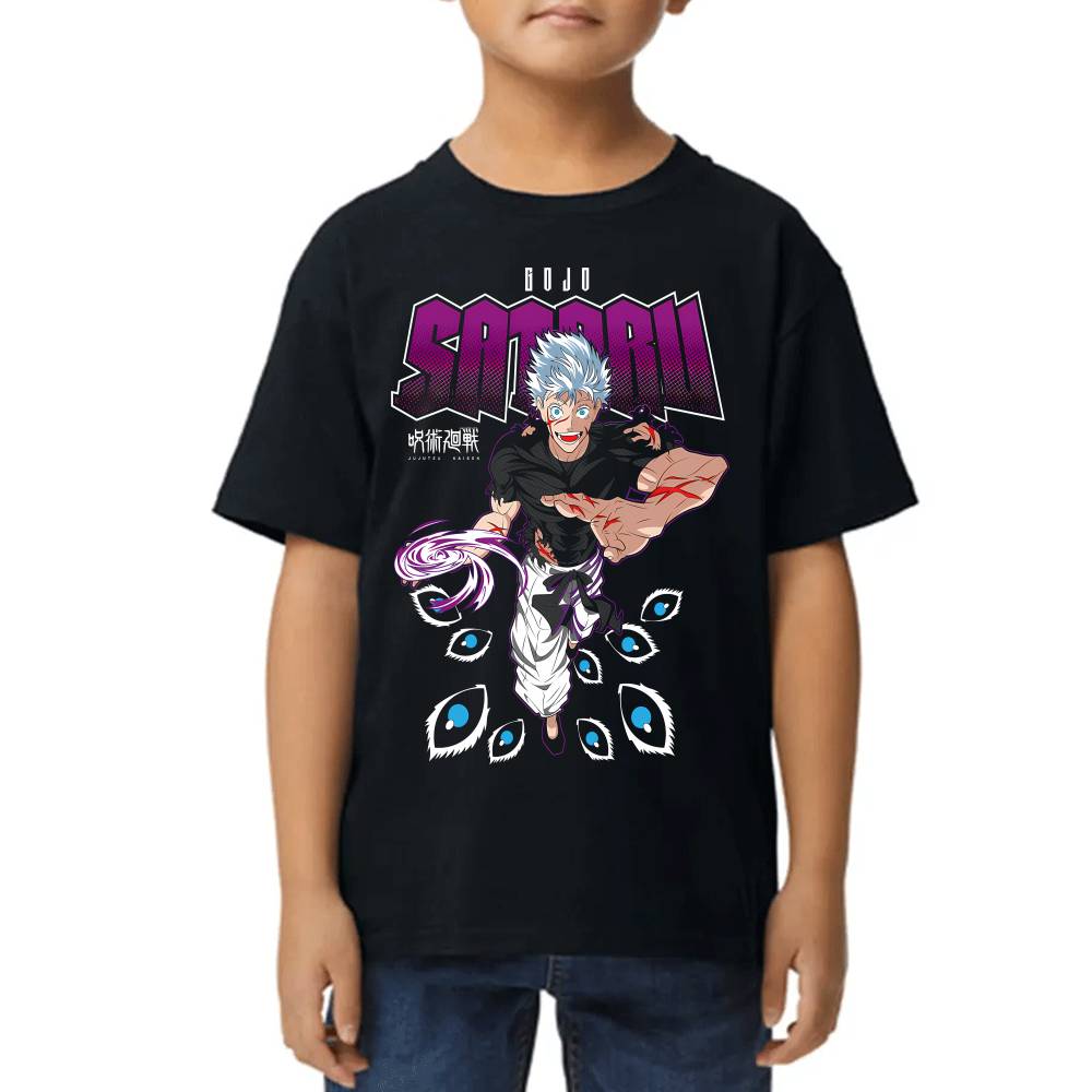 Playera de Niño Satoru Gojo Purpura Jujutsu Kaisen Algodón Premium #0003294