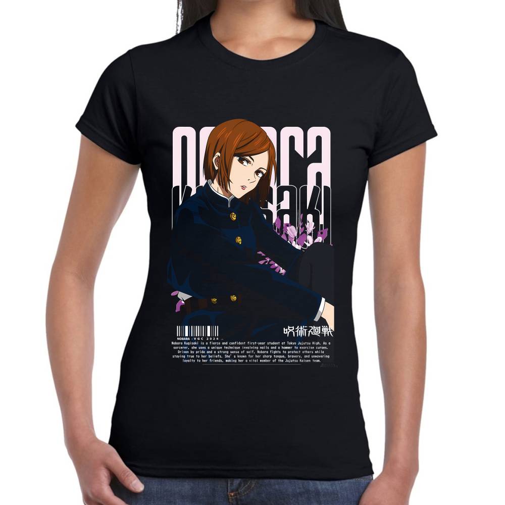 Playera Nobara Kugisaki Pose 3/4 Jujutsu Kaisen Algodón Premium #0003297 Imagen secundaria del producto