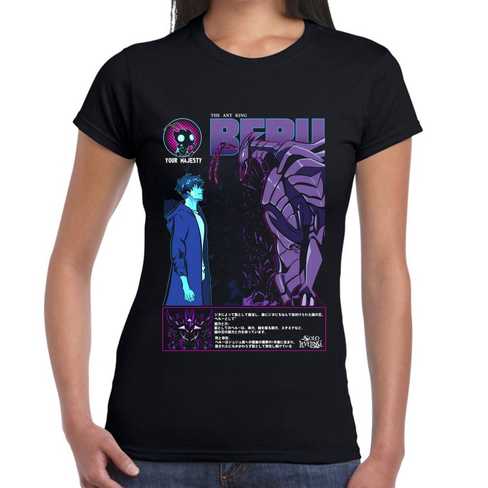 Playera Jin Woo & Beru Cara a Cara Solo Leveling Algodón Premium #0003298 Imagen secundaria del producto