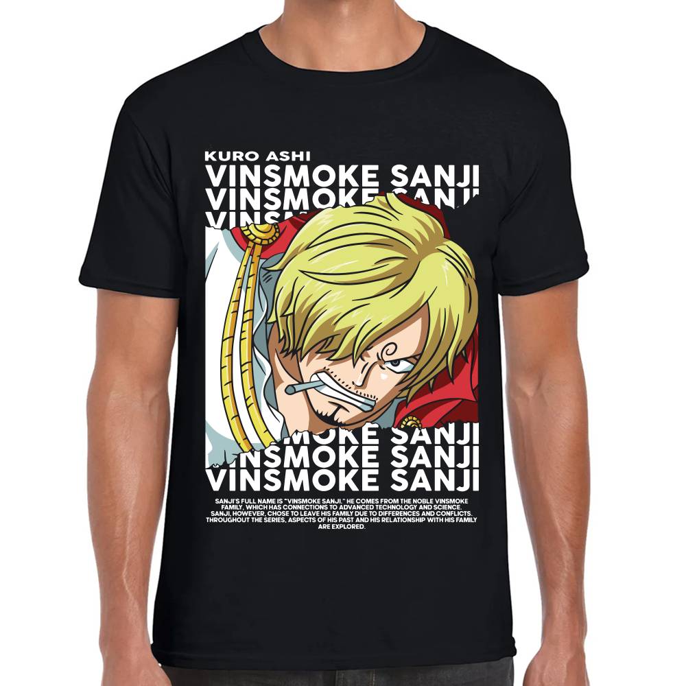 Playera Sanji Cigarro One Piece Algodón Premium #0003312 Imagen principal del producto