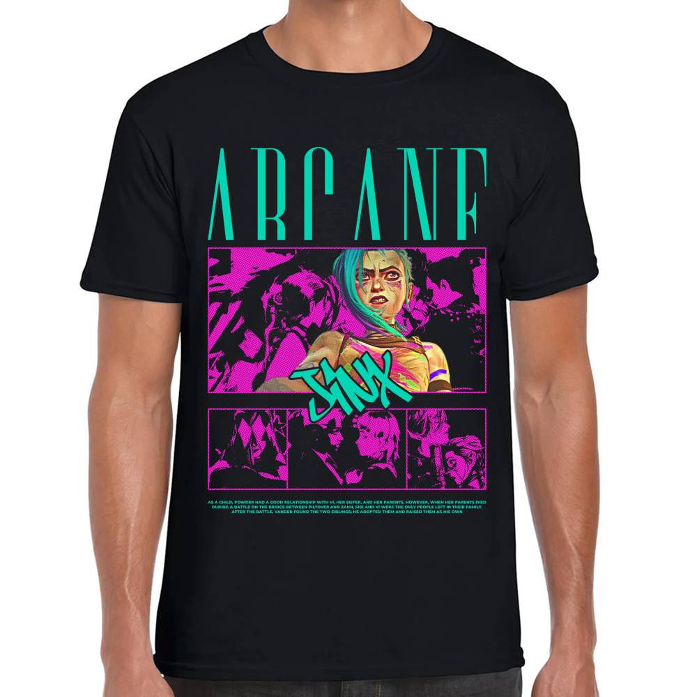 Playera Jinx Fragmentos Arcane Algodón Premium #0003314 Imagen principal del producto