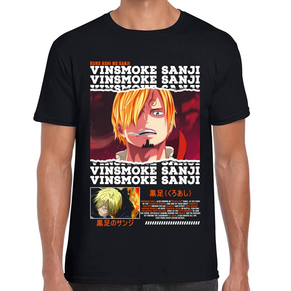 Playera Sanji Black Leg One Piece Algodón Premium #0003318