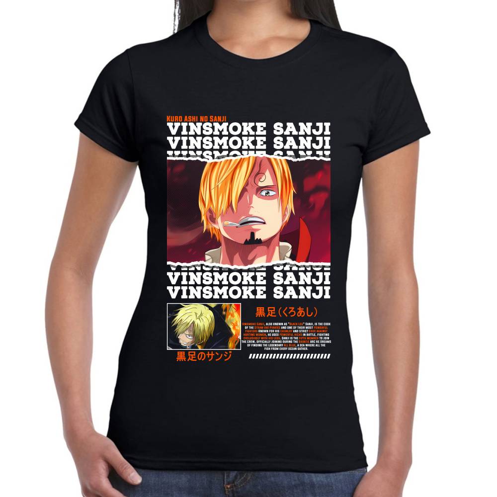 Playera Sanji Black Leg One Piece Algodón Premium #0003318 Imagen secundaria del producto