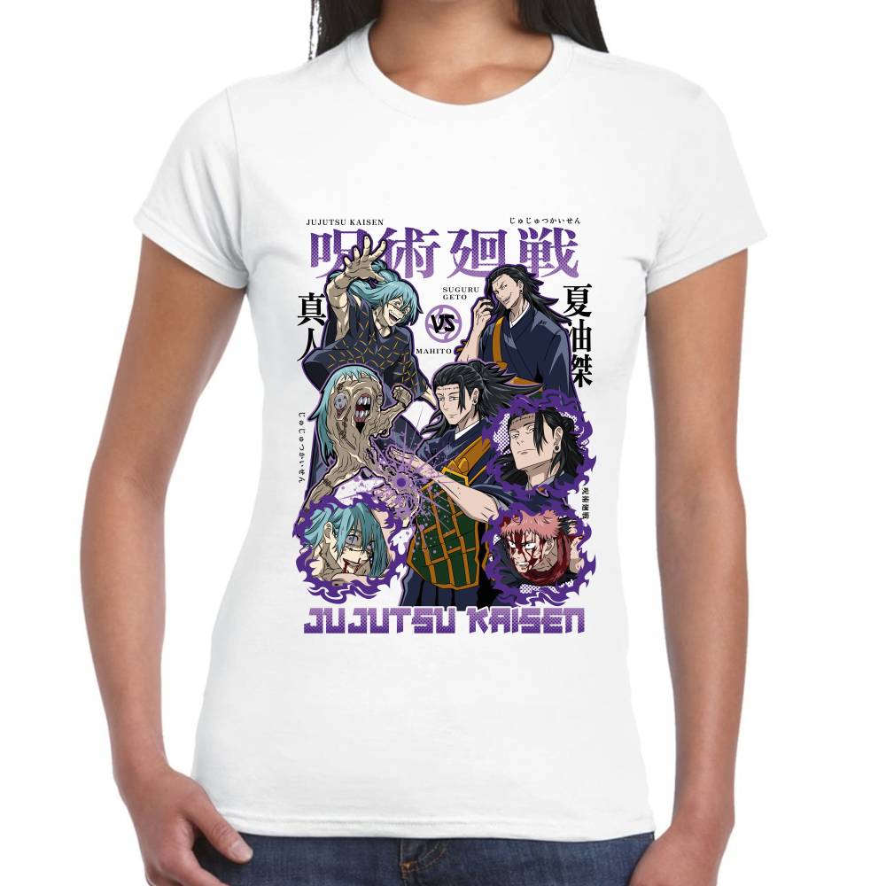 Playera Suguro Geto vs Mahito, Itadori Jujutsu Kaisen Algodón Premium #0003507
