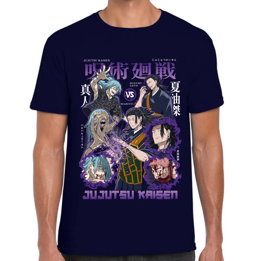 Playera Suguro Geto vs Mahito, Itadori Jujutsu Kaisen Algodón Premium #0003507