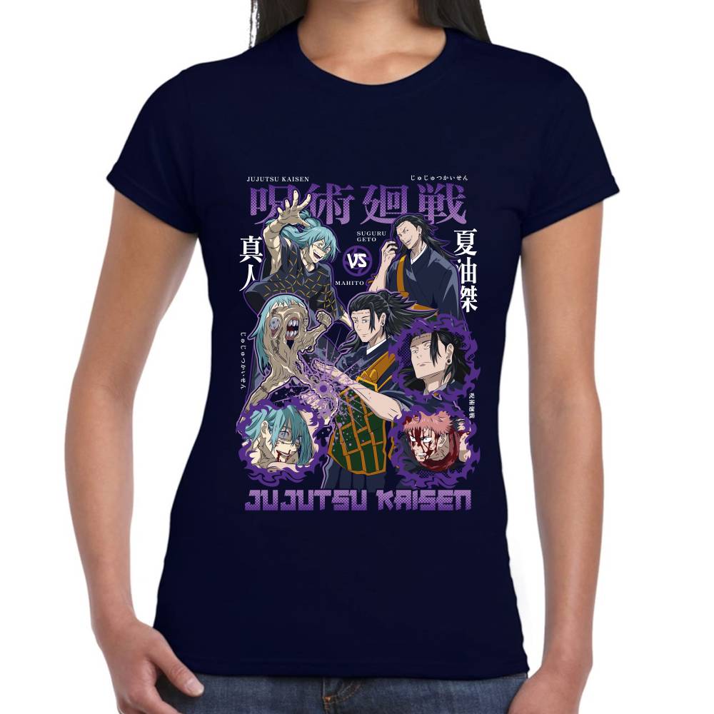 Playera Suguro Geto vs Mahito, Itadori Jujutsu Kaisen Algodón Premium #0003507
