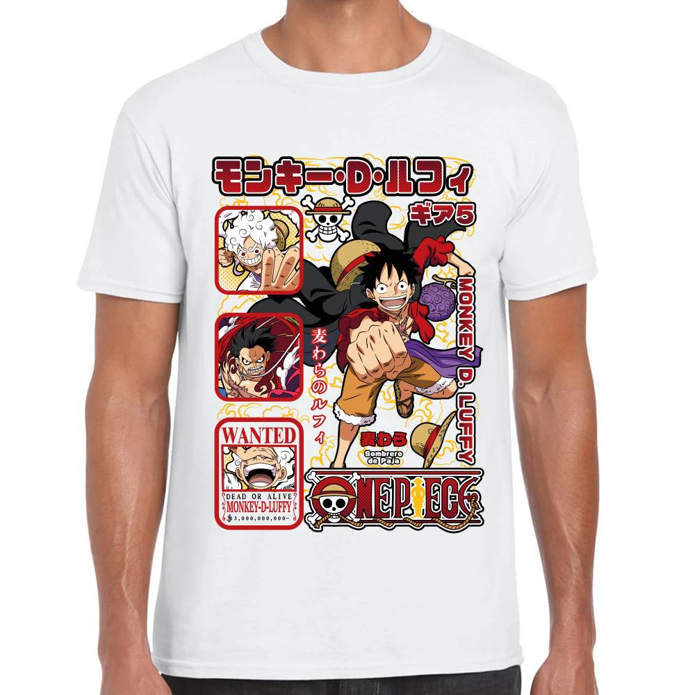 Playera Luffy Gear V y IV One Piece Algodón Premium #0003508