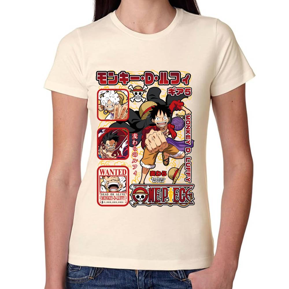 Playera Luffy Gear V y IV One Piece Algodón Premium #0003508