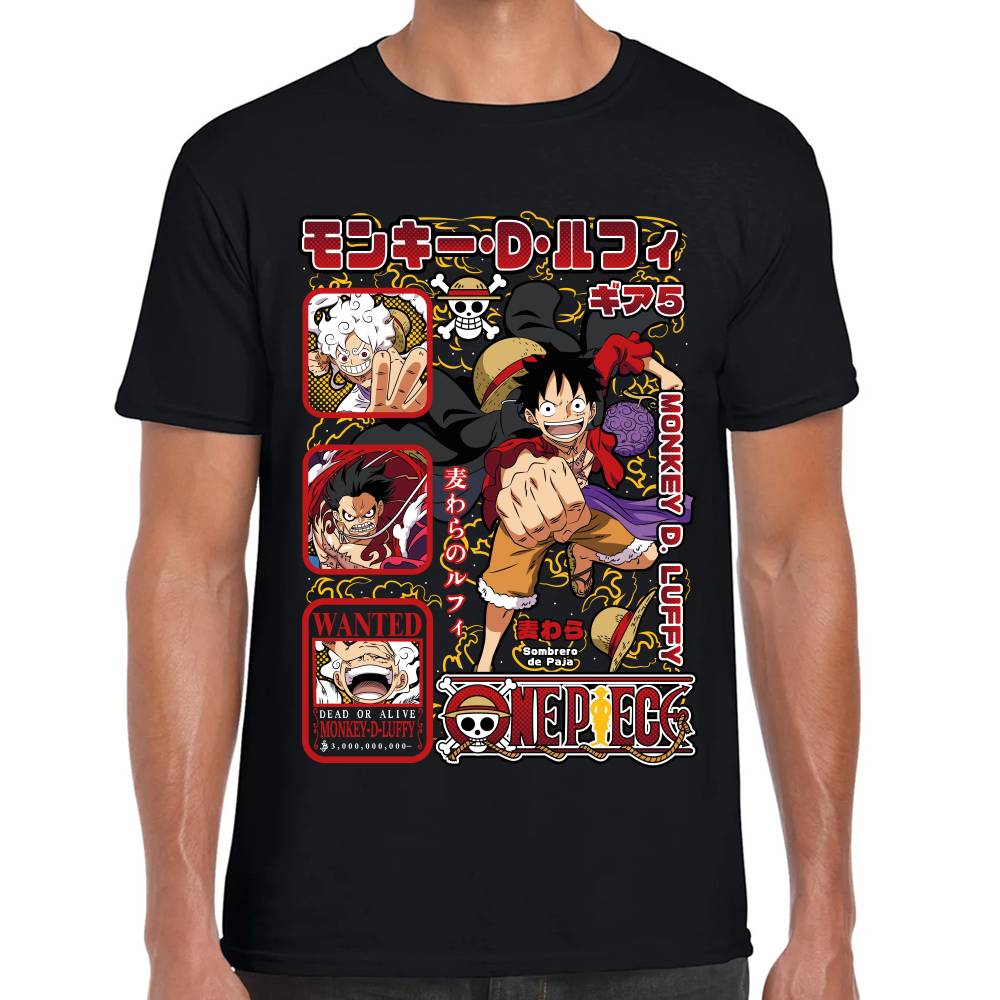 Playera Luffy Gear V y IV One Piece Algodón Premium #0003508