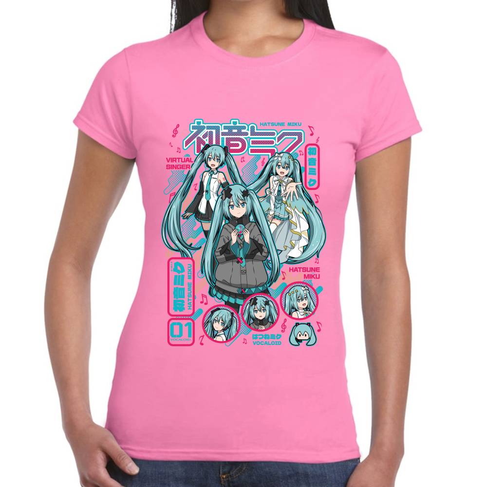Playera Hatsune Miku 3 Vestidos Vocaloid Algodón Premium #0003509