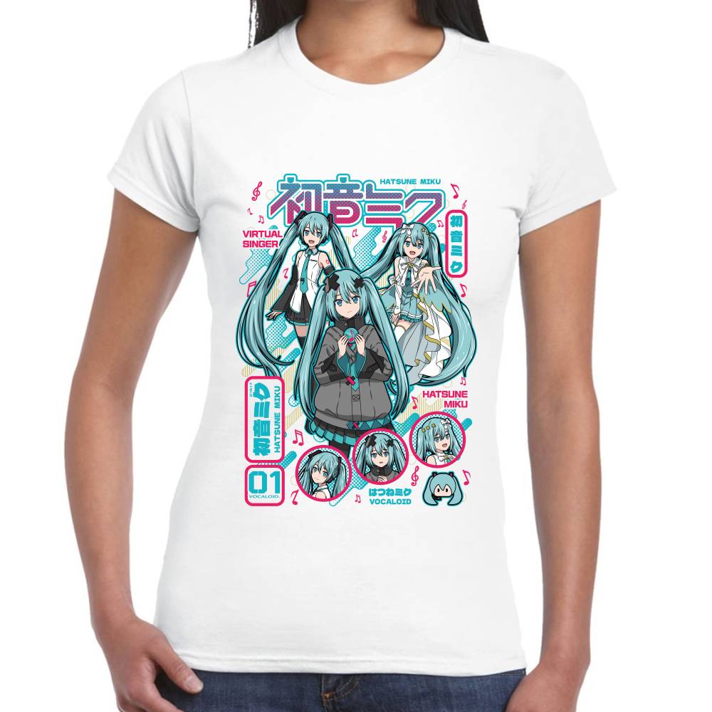 Playera Hatsune Miku 3 Vestidos Vocaloid Algodón Premium #0003509