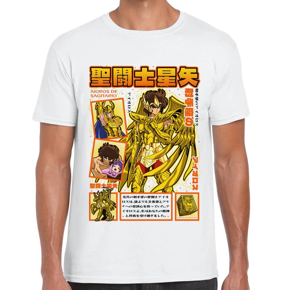 Playera Aioros de Sagitario Caballeros del Zodiaco Algodón Premium #0003510