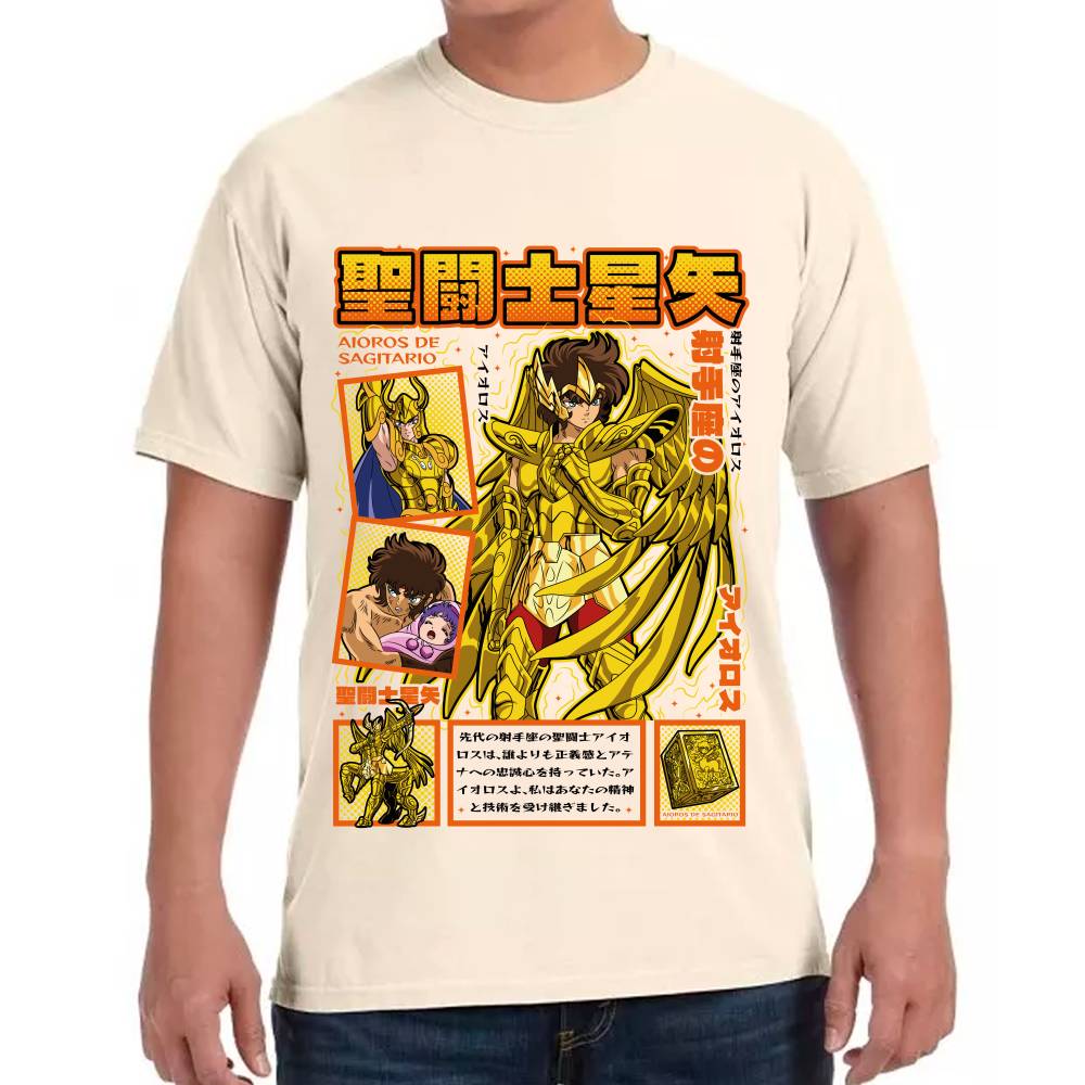 Playera Aioros de Sagitario Caballeros del Zodiaco Algodón Premium #0003510