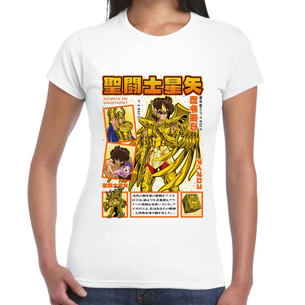 Playera Aioros de Sagitario Caballeros del Zodiaco Algodón Premium #0003510