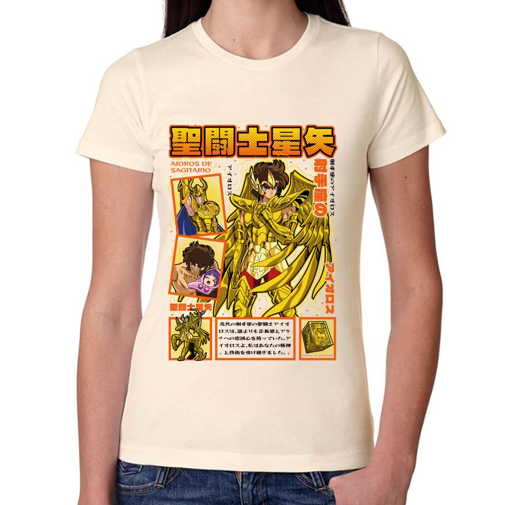 Playera Aioros de Sagitario Caballeros del Zodiaco Algodón Premium #0003510